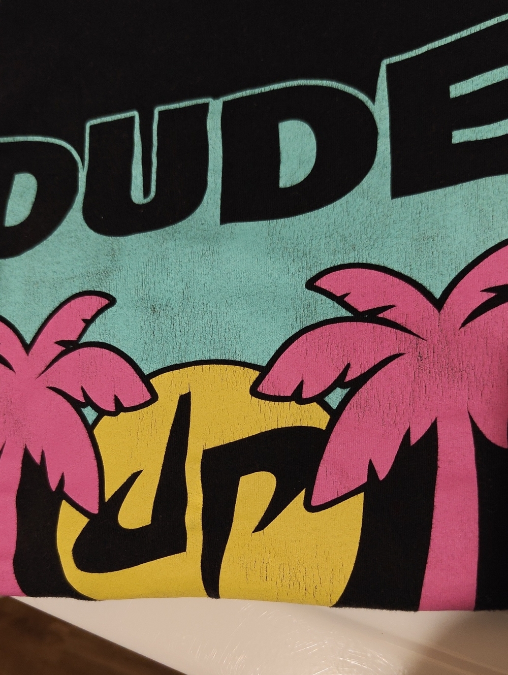 Black 'Dude Perfect' Graphic Tee with Pink Palms 2022 Tour - Picture 4 of 4